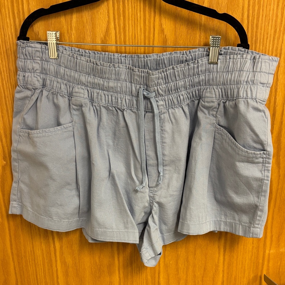 Light Blue Women's Drawstring Casual Shorts
